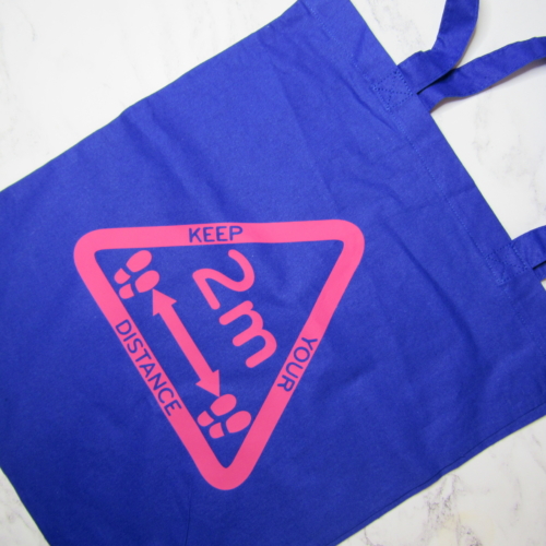 Pink Triangle on Blue Bag