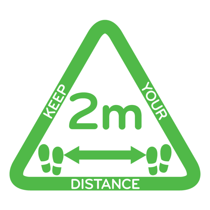 Keep your distance Green Triangle White