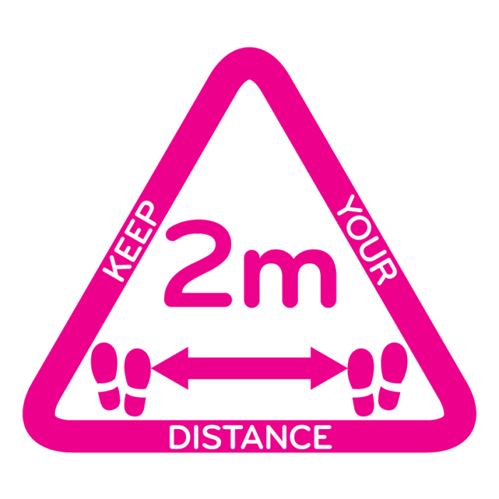 Keep your distance Pink Triangle White