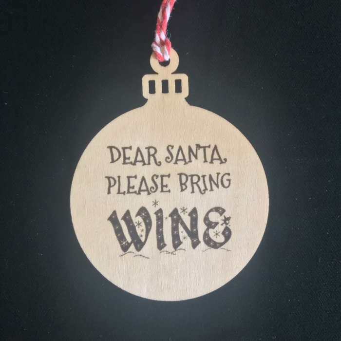 Christmas ornament bring wine sq