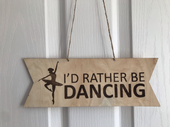Rather be dancing pennant plaque