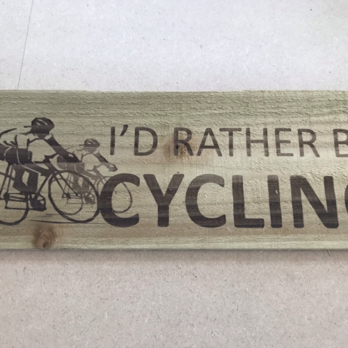 RatherBeCycling rustic plaque