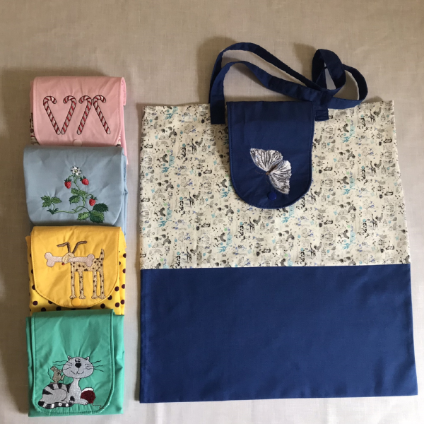 Butterfly embroidered tote bag