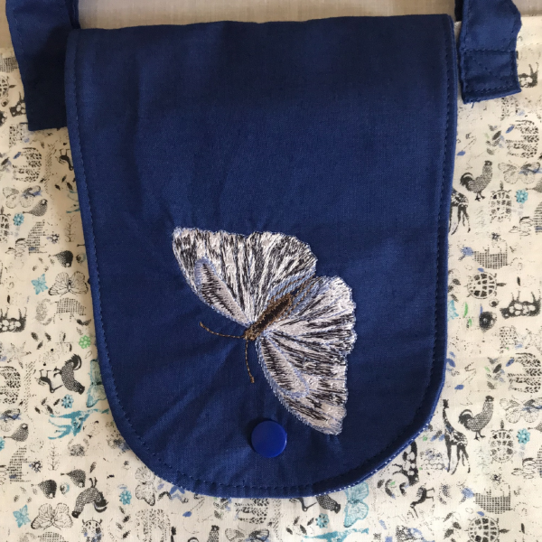 Butterfly embroidered tote bag