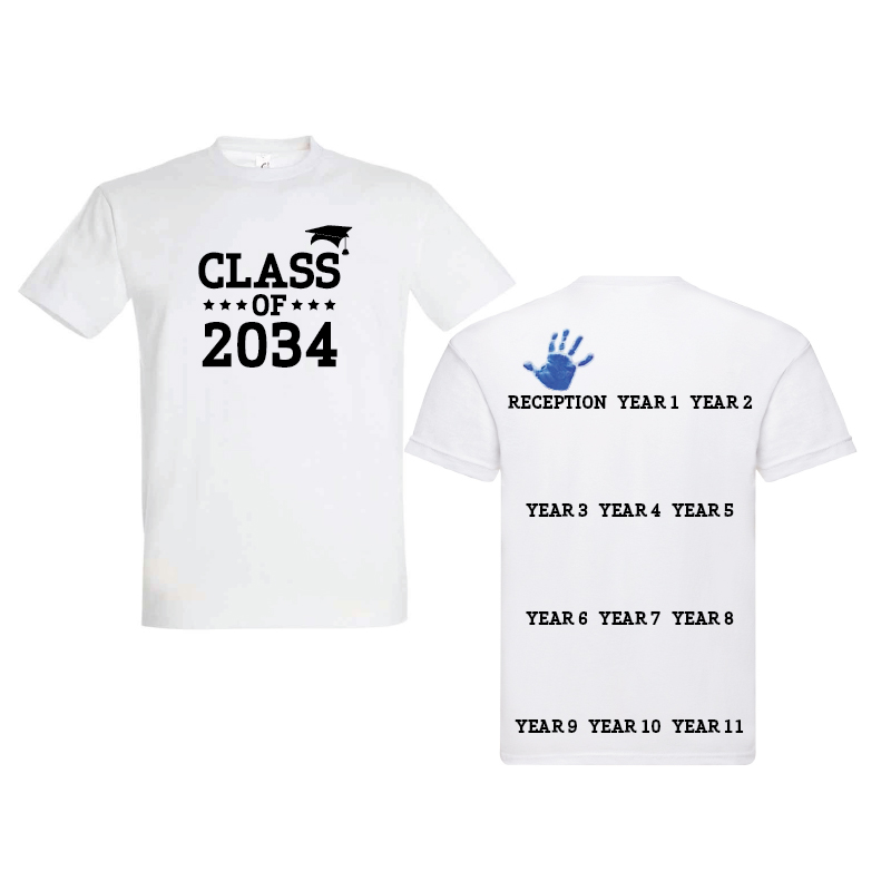 Class of 2034 handprint T-shirt